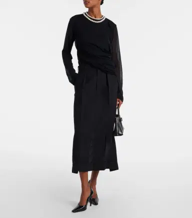 Junya Watanabe Draped faux pearl-embellished cotton top | Thumbnail 7 Junya Watanabe Draped faux pearl-embellished cotton top | Thumbnail 7