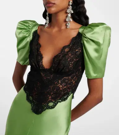 Rodarte Lace-trimmed silk cocktail dress | Thumbnail 3 Rodarte Lace-trimmed silk cocktail dress | Thumbnail 3