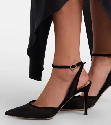 Gianvito Rossi Dorotea suede-trimmed slingback pumps | Thumbnail 5 Gianvito Rossi Dorotea suede-trimmed slingback pumps | Thumbnail 5