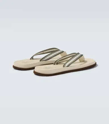 Brunello Cucinelli Leather-trimmed thong sandals | Thumbnail 3 Brunello Cucinelli Leather-trimmed thong sandals | Thumbnail 3