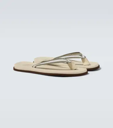 Brunello Cucinelli Leather-trimmed thong sandals | Thumbnail 5 Brunello Cucinelli Leather-trimmed thong sandals | Thumbnail 5