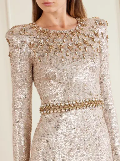 Jenny Packham Georgia Sequined Satin Gown | Thumbnail 4 Jenny Packham Georgia Sequined Satin Gown | Thumbnail 4