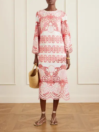 Borgo de Nor Seraphina Broderie Anglaise Cotton-blend Poplin Midi Dress | Thumbnail 2 Borgo de Nor Seraphina Broderie Anglaise Cotton-blend Poplin Midi Dress | Thumbnail 2