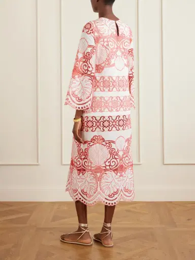 Borgo de Nor Seraphina Broderie Anglaise Cotton-blend Poplin Midi Dress | Thumbnail 3 Borgo de Nor Seraphina Broderie Anglaise Cotton-blend Poplin Midi Dress | Thumbnail 3