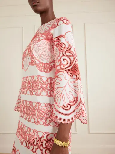 Borgo de Nor Seraphina Broderie Anglaise Cotton-blend Poplin Midi Dress | Thumbnail 4 Borgo de Nor Seraphina Broderie Anglaise Cotton-blend Poplin Midi Dress | Thumbnail 4