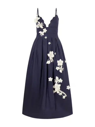 Agua by Agua Bendita Sula Cauca Linen-floral Maxi Dress | Thumbnail 1 Agua by Agua Bendita Sula Cauca Linen-floral Maxi Dress | Thumbnail 1