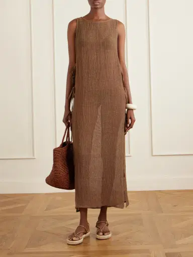 Le Kasha Jarajug Linen Midi Dress | Thumbnail 2 Le Kasha Jarajug Linen Midi Dress | Thumbnail 2