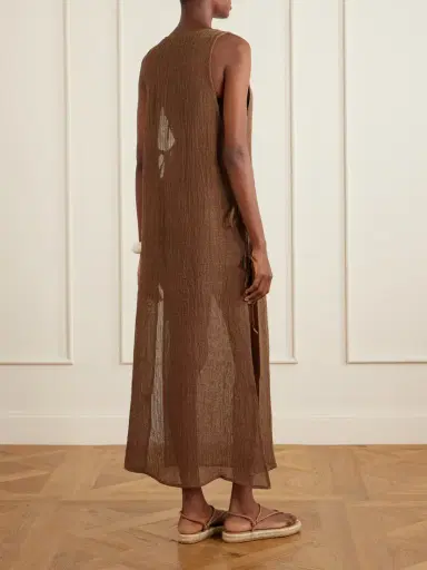 Le Kasha Jarajug Linen Midi Dress | Thumbnail 3 Le Kasha Jarajug Linen Midi Dress | Thumbnail 3