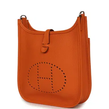 HERMÈS Hermes Evelyne 23 Orange Clemence Palladium Hardware | Thumbnail 5 HERMÈS Hermes Evelyne 23 Orange Clemence Palladium Hardware | Thumbnail 5