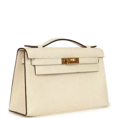 HERMÈS Hermes Kelly Pochette Nata Ostrich Boreal Gold Hardware | Thumbnail 2 HERMÈS Hermes Kelly Pochette Nata Ostrich Boreal Gold Hardware | Thumbnail 2