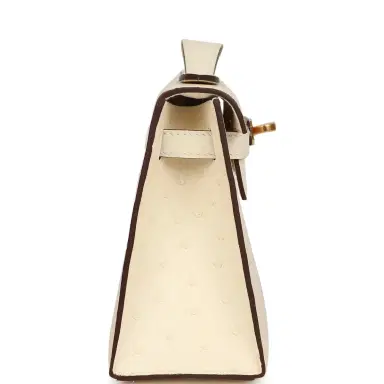 HERMÈS Hermes Kelly Pochette Nata Ostrich Boreal Gold Hardware | Thumbnail 3 HERMÈS Hermes Kelly Pochette Nata Ostrich Boreal Gold Hardware | Thumbnail 3