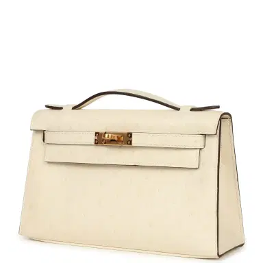 HERMÈS Hermes Kelly Pochette Nata Ostrich Boreal Gold Hardware | Thumbnail 5 HERMÈS Hermes Kelly Pochette Nata Ostrich Boreal Gold Hardware | Thumbnail 5
