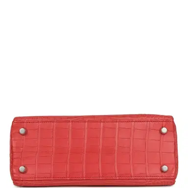 HERMÈS Pre-owned Hermes Kelly Retourne 25 Bougainvillea Matte Alligator Palladium Hardware | Thumbnail 6 HERMÈS Pre-owned Hermes Kelly Retourne 25 Bougainvillea Matte Alligator Palladium Hardware | Thumbnail 6