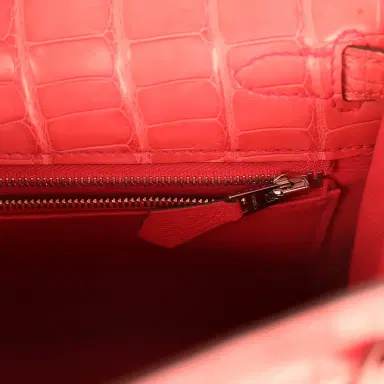 HERMÈS Pre-owned Hermes Kelly Retourne 25 Bougainvillea Matte Alligator Palladium Hardware | Thumbnail 9 HERMÈS Pre-owned Hermes Kelly Retourne 25 Bougainvillea Matte Alligator Palladium Hardware | Thumbnail 9
