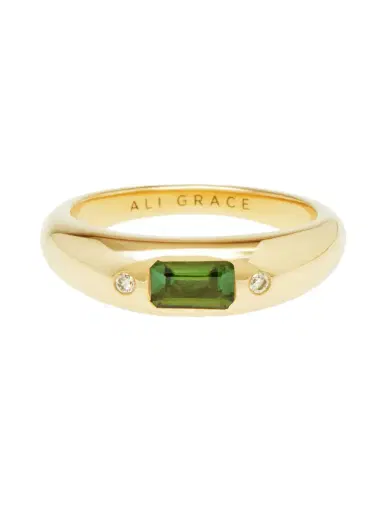 aligrace Green Tourmaline and Diamond Mini Bubble Ring | Thumbnail 1 aligrace Green Tourmaline and Diamond Mini Bubble Ring | Thumbnail 1