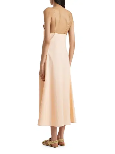 Khaite Women's Iben Cotton Midi-Dress - Light Peach | Thumbnail 4 Khaite Women's Iben Cotton Midi-Dress - Light Peach | Thumbnail 4