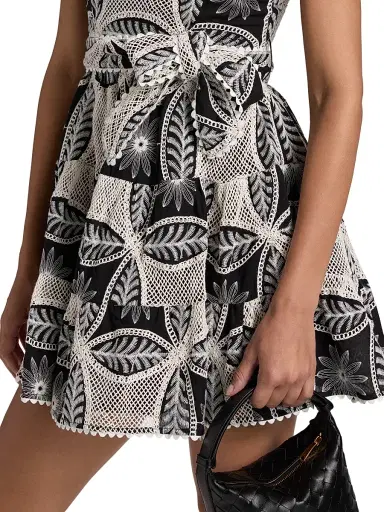 Poupette St Barth Women's Christine Embellished Bandeau Cotton Minidress - Black Plain - Size XS | Thumbnail 6 Poupette St Barth Women's Christine Embellished Bandeau Cotton Minidress - Black Plain - Size XS | Thumbnail 6