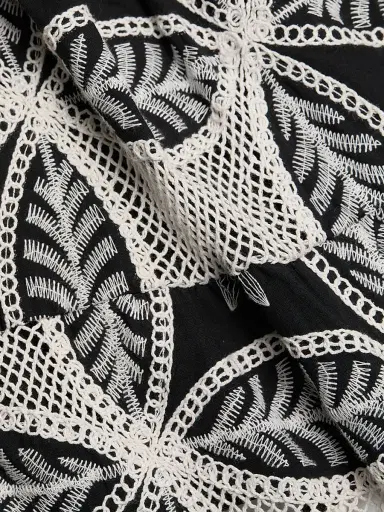 Poupette St Barth Women's Christine Embellished Bandeau Cotton Minidress - Black Plain - Size XS | Thumbnail 7 Poupette St Barth Women's Christine Embellished Bandeau Cotton Minidress - Black Plain - Size XS | Thumbnail 7