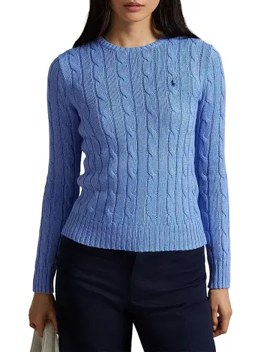 Polo Ralph Lauren Women's Cable-Knit Pima Cotton Sweater - New Litchfield Blue | Thumbnail 3 Polo Ralph Lauren Women's Cable-Knit Pima Cotton Sweater - New Litchfield Blue | Thumbnail 3