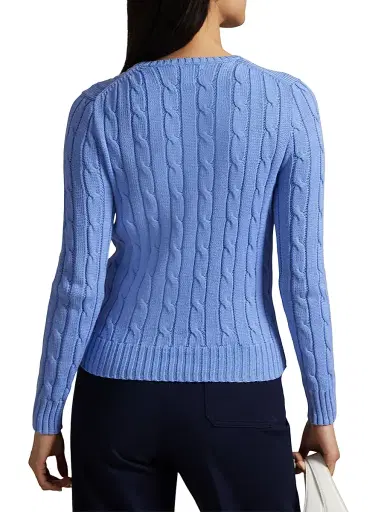 Polo Ralph Lauren Women's Cable-Knit Pima Cotton Sweater - New Litchfield Blue | Thumbnail 4 Polo Ralph Lauren Women's Cable-Knit Pima Cotton Sweater - New Litchfield Blue | Thumbnail 4