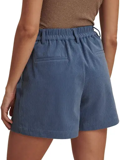 Varley Women's Jorden Pleated Corduroy High-Rise Shorts - Bijou Blue | Thumbnail 4 Varley Women's Jorden Pleated Corduroy High-Rise Shorts - Bijou Blue | Thumbnail 4