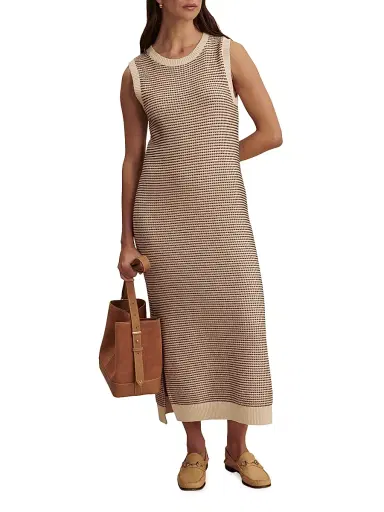 Varley Women's Sadia Stitch-Knit Midi-Dress - Birch - Size Small | Thumbnail 3 Varley Women's Sadia Stitch-Knit Midi-Dress - Birch - Size Small | Thumbnail 3