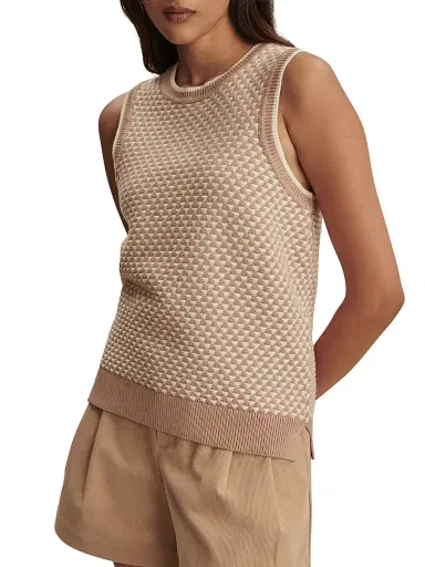 Varley Women's Jenson Stitch Knit Cotton Tank - Light Taupe | Thumbnail 4 Varley Women's Jenson Stitch Knit Cotton Tank - Light Taupe | Thumbnail 4
