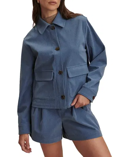 Varley Women's Carlotta Corduroy Utility Jacket - Bijou Blue | Thumbnail 3 Varley Women's Carlotta Corduroy Utility Jacket - Bijou Blue | Thumbnail 3