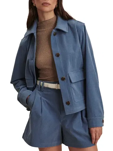 Varley Women's Carlotta Corduroy Utility Jacket - Bijou Blue | Thumbnail 4 Varley Women's Carlotta Corduroy Utility Jacket - Bijou Blue | Thumbnail 4