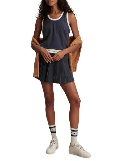 Varley Women's Clemency High-Rise Pleated Miniskort - Blue Nights | Thumbnail 2 Varley Women's Clemency High-Rise Pleated Miniskort - Blue Nights | Thumbnail 2