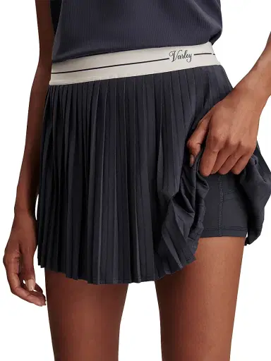 Varley Women's Clemency High-Rise Pleated Miniskort - Blue Nights | Thumbnail 4 Varley Women's Clemency High-Rise Pleated Miniskort - Blue Nights | Thumbnail 4
