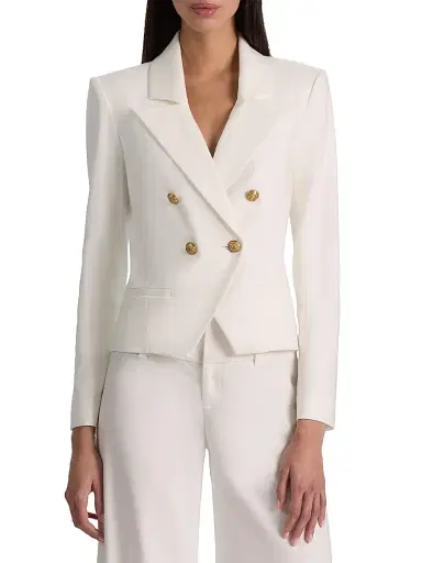Alice + Olivia Women's Sable Double-Breasted Crop Blazer - Off White - Size 8 | Thumbnail 3 Alice + Olivia Women's Sable Double-Breasted Crop Blazer - Off White - Size 8 | Thumbnail 3