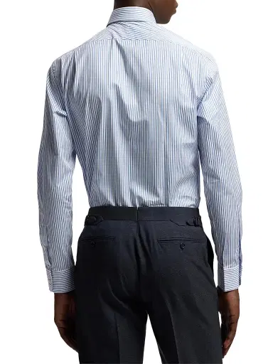 Ralph Lauren Purple Label Men's Striped-Cotton Dress Shirt - White Blue | Thumbnail 5 Ralph Lauren Purple Label Men's Striped-Cotton Dress Shirt - White Blue | Thumbnail 5
