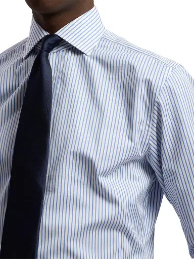 Ralph Lauren Purple Label Men's Striped-Cotton Dress Shirt - White Blue | Thumbnail 6 Ralph Lauren Purple Label Men's Striped-Cotton Dress Shirt - White Blue | Thumbnail 6