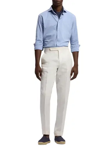 Ralph Lauren Purple Label Men's Aston Cotton-Blend Button-Front Shirt - Blue | Thumbnail 2 Ralph Lauren Purple Label Men's Aston Cotton-Blend Button-Front Shirt - Blue | Thumbnail 2