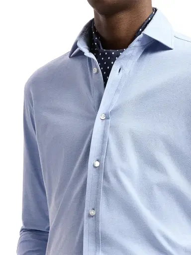 Ralph Lauren Purple Label Men's Aston Cotton-Blend Button-Front Shirt - Blue | Thumbnail 6 Ralph Lauren Purple Label Men's Aston Cotton-Blend Button-Front Shirt - Blue | Thumbnail 6