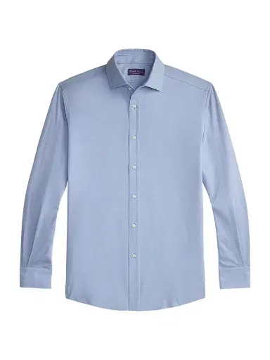 Ralph Lauren Purple Label Men's Aston Cotton-Blend Button-Front Shirt - Blue | Thumbnail 1 Ralph Lauren Purple Label Men's Aston Cotton-Blend Button-Front Shirt - Blue | Thumbnail 1