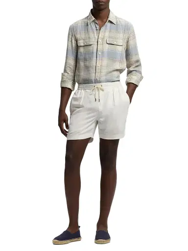 Ralph Lauren Purple Label Men's Plaid Linen Sport Shirt | Thumbnail 2 Ralph Lauren Purple Label Men's Plaid Linen Sport Shirt | Thumbnail 2