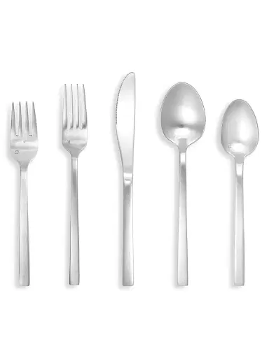 Fortessa Arezzo Brushed 20-Piece Stainless Steel Flatware Set | Thumbnail 1 Fortessa Arezzo Brushed 20-Piece Stainless Steel Flatware Set | Thumbnail 1
