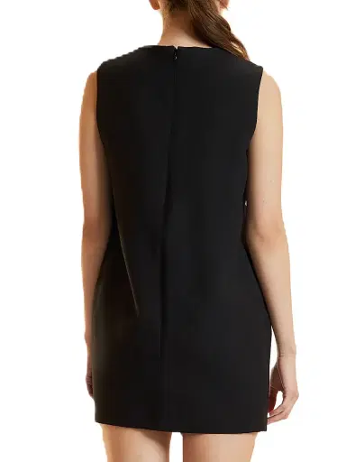 CYNTHIA ROWLEY Women's Silk-Wool Sleeveless Shift Minidress - Black - Size XS | Thumbnail 3 CYNTHIA ROWLEY Women's Silk-Wool Sleeveless Shift Minidress - Black - Size XS | Thumbnail 3