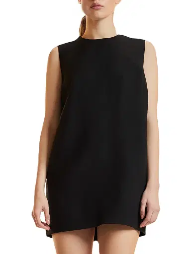 CYNTHIA ROWLEY Women's Silk-Wool Sleeveless Shift Minidress - Black - Size XS | Thumbnail 1 CYNTHIA ROWLEY Women's Silk-Wool Sleeveless Shift Minidress - Black - Size XS | Thumbnail 1