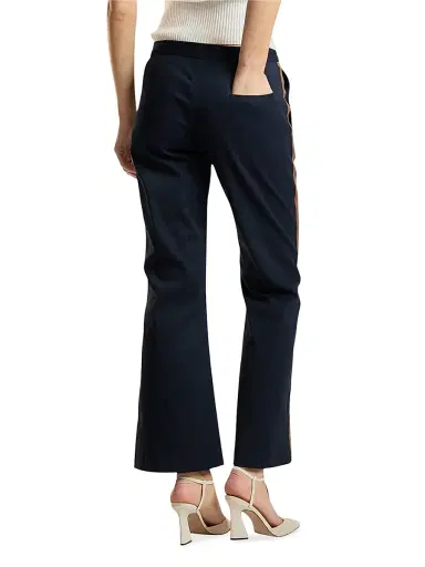 CYNTHIA ROWLEY Women's Riley Side-Stripe Cotton Flared Crop Pants - Navy - Size 8 | Thumbnail 3 CYNTHIA ROWLEY Women's Riley Side-Stripe Cotton Flared Crop Pants - Navy - Size 8 | Thumbnail 3