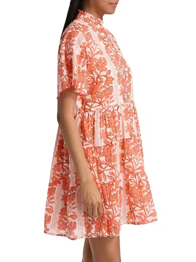 Ro's Garden Women's Vibeka Floral Cotton A-Line Minidress - Orange - Size XL | Thumbnail 4 Ro's Garden Women's Vibeka Floral Cotton A-Line Minidress - Orange - Size XL | Thumbnail 4