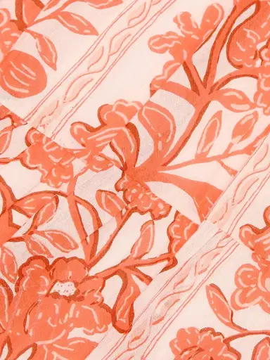 Ro's Garden Women's Vibeka Floral Cotton A-Line Minidress - Orange - Size XL | Thumbnail 7 Ro's Garden Women's Vibeka Floral Cotton A-Line Minidress - Orange - Size XL | Thumbnail 7