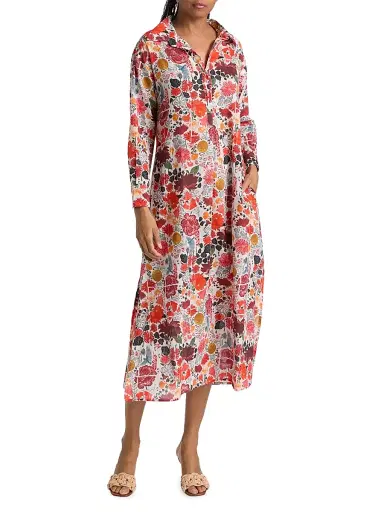 Ro's Garden Women's Brussels Floral Cotton Midi-Dress | Thumbnail 3 Ro's Garden Women's Brussels Floral Cotton Midi-Dress | Thumbnail 3