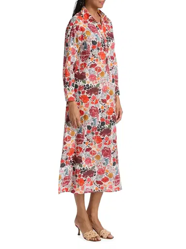 Ro's Garden Women's Brussels Floral Cotton Midi-Dress | Thumbnail 4 Ro's Garden Women's Brussels Floral Cotton Midi-Dress | Thumbnail 4