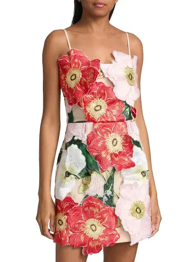 Elliatt Women's Solara 3D Floral Mesh Minidress - Red Pink Multi | Thumbnail 3 Elliatt Women's Solara 3D Floral Mesh Minidress - Red Pink Multi | Thumbnail 3