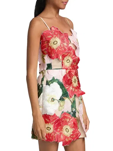 Elliatt Women's Solara 3D Floral Mesh Minidress - Red Pink Multi | Thumbnail 4 Elliatt Women's Solara 3D Floral Mesh Minidress - Red Pink Multi | Thumbnail 4