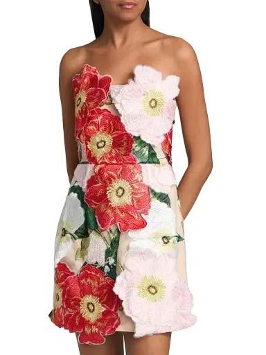 Elliatt Women's Solara 3D Floral Mesh Minidress - Red Pink Multi | Thumbnail 6 Elliatt Women's Solara 3D Floral Mesh Minidress - Red Pink Multi | Thumbnail 6