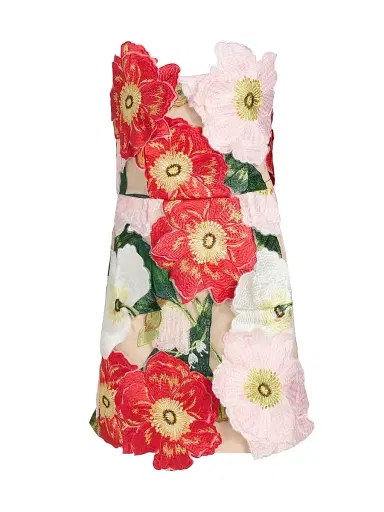 Elliatt Women's Solara 3D Floral Mesh Minidress - Red Pink Multi | Thumbnail 1 Elliatt Women's Solara 3D Floral Mesh Minidress - Red Pink Multi | Thumbnail 1